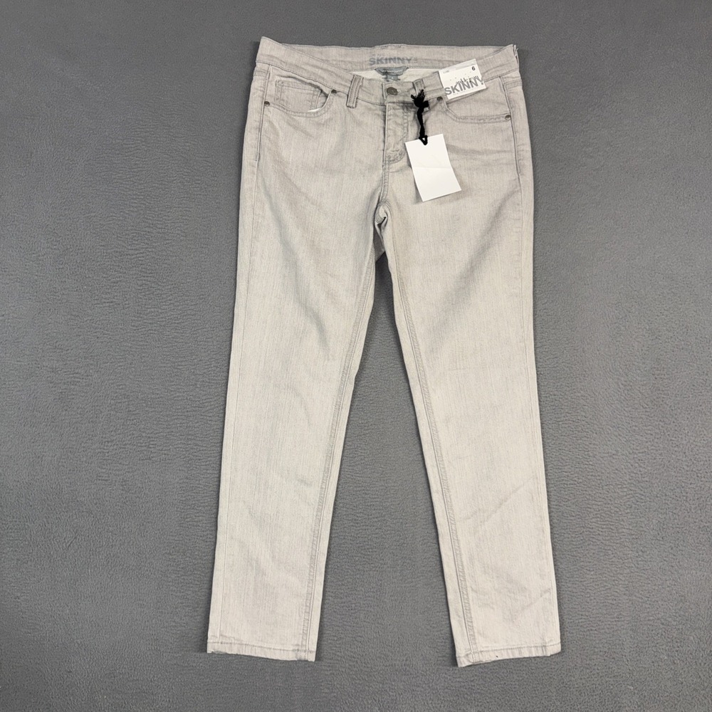 New York & Company NYC Jeans Womens 6 Gray Skinny Ankle Stretch Denim Cotton NWT